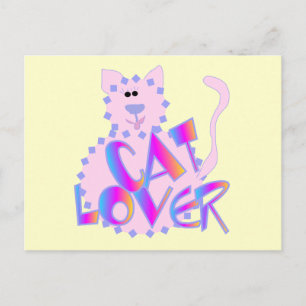 Postal Camisetas y regalos para amantes de gatos rosados