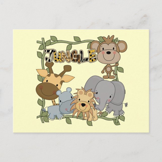 Postal Camisetas y regalos para animales de la jungla del (Anverso)