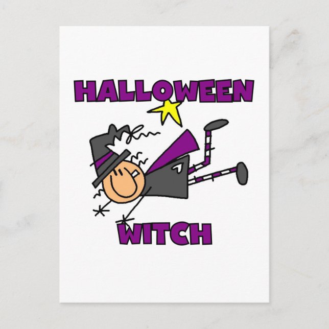 Postal Camisetas y regalos para brujas de Halloween (Anverso)
