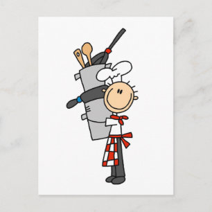 Postal Camisetas y regalos para chefs con ollas y sartene