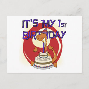 Postal Camisetas y regalos para el primer cumpleaños de D