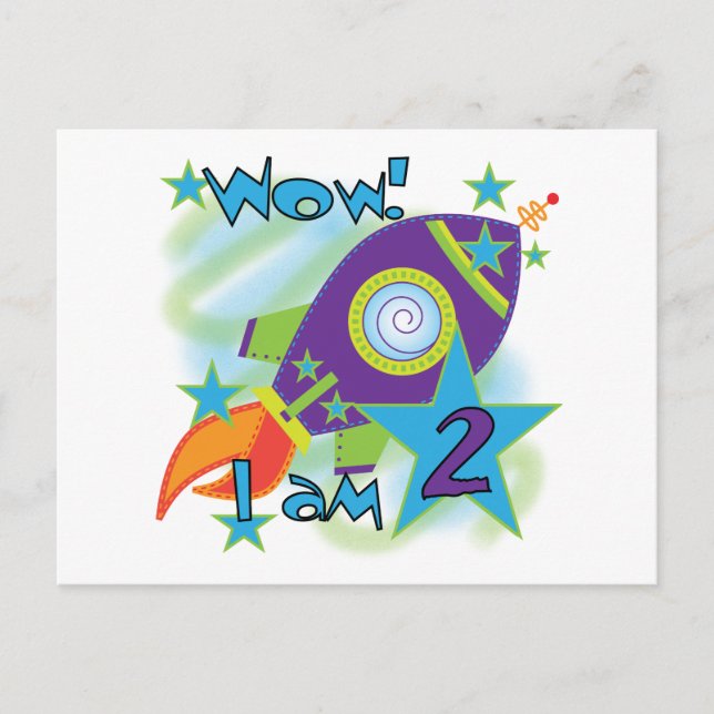 Postal Camisetas y regalos para el segundo cumpleaños de  (Anverso)