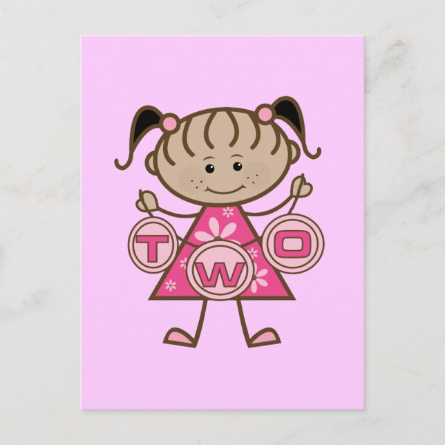 Postal Camisetas y regalos para el segundo cumpleaños de  (Anverso)