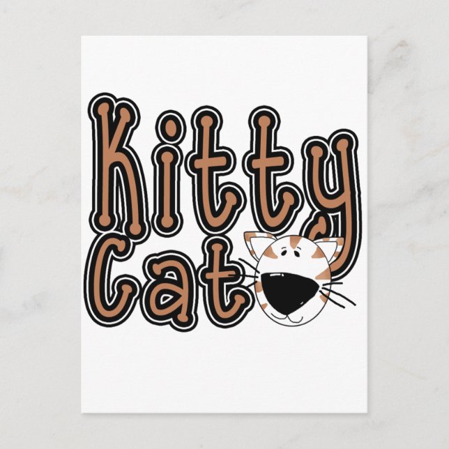Postal Camisetas y regalos para gatos Kitty (Anverso)