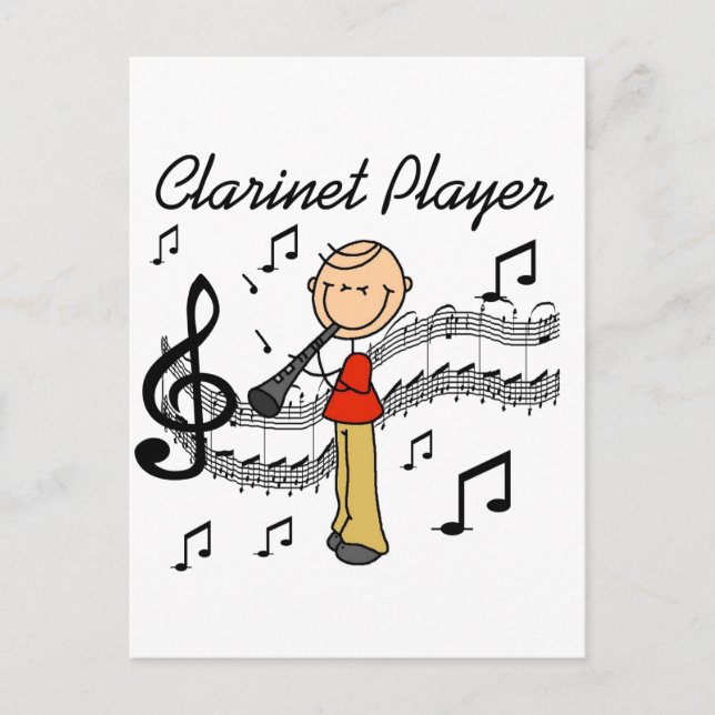Postal Camisetas y regalos para jugadores Clarinet (Anverso)