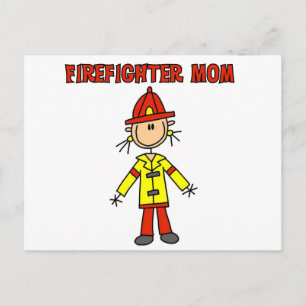 Postal Camisetas y regalos para mamá bombera