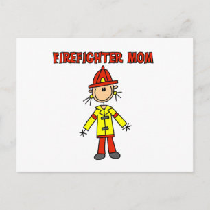 Postal Camisetas y regalos para mamá bombera