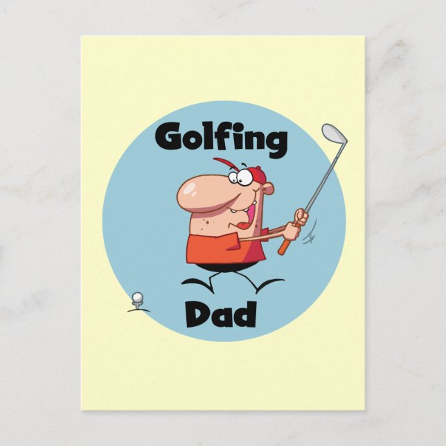 Postal Camisetas y regalos para papá de golf (Anverso)