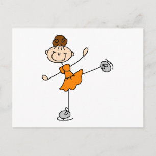 Postal Camisetas y regalos para patinadora artística con
