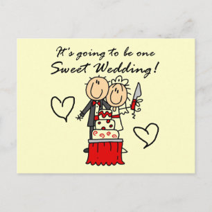 Postal Camisetas y regalos para una boda dulce