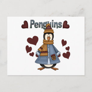 Postal Camisetas y regalos pingüinos de invierno