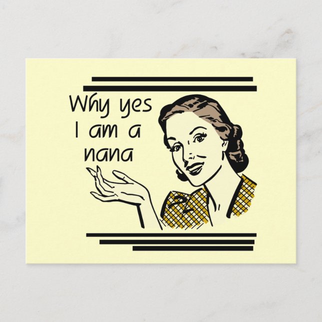 Postal Camisetas y regalos Retro Nana (Anverso)