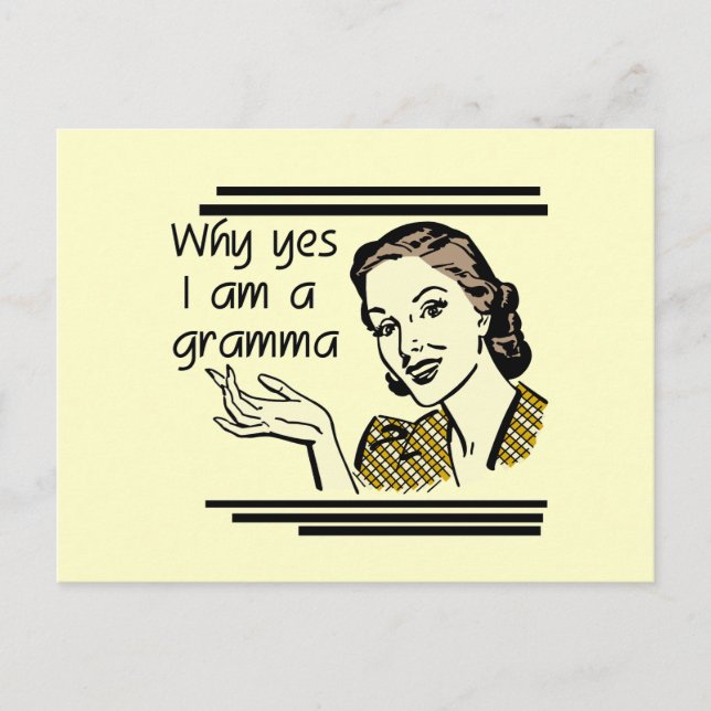 Postal Camisetas y regalos retros de Gramma (Anverso)