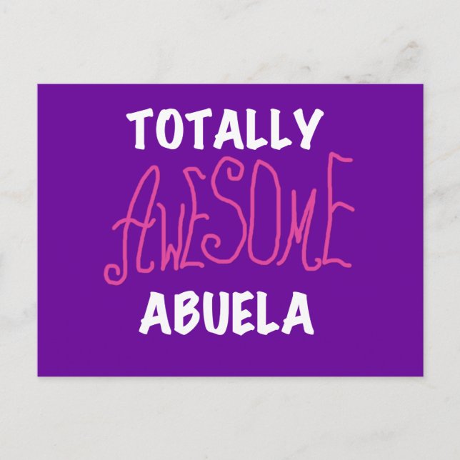 Postal Camisetas y regalos rosa de Abuela totalmente aluc (Anverso)
