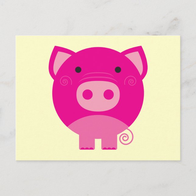 Postal Camisetas y regalos rosados del cerdo (Anverso)
