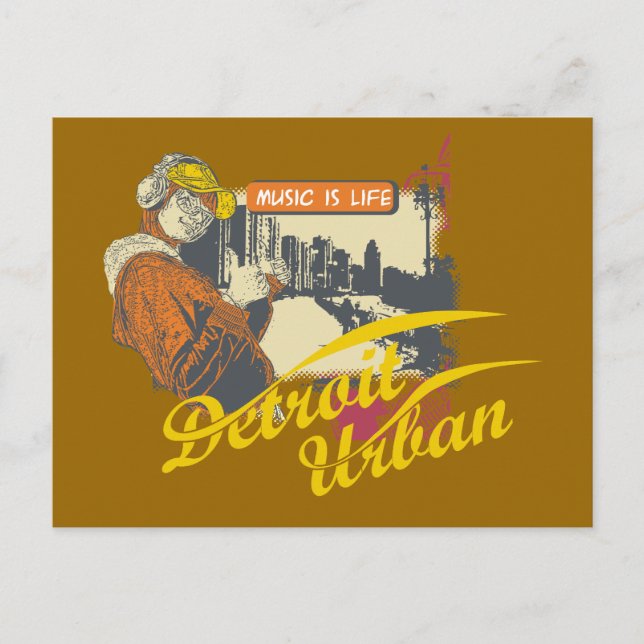 Postal Camisetas y regalos urbanos de Detroit (Anverso)