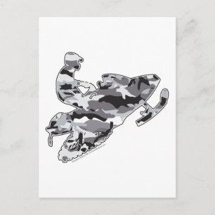 Postal Camo Gray Sled en una copia en negro