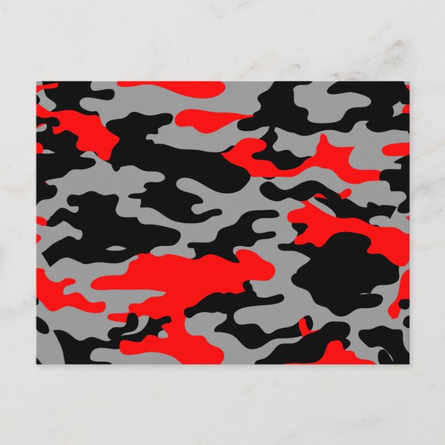 POSTAL CAMO ROJO, NEGRO Y GRIS (Anverso)