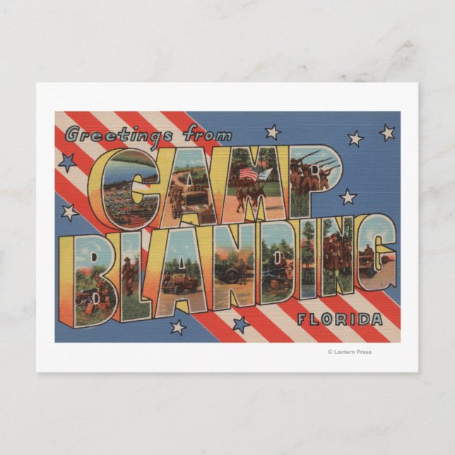 Postal Camp Blanding, Florida - Grandes Escenas de letras (Anverso)