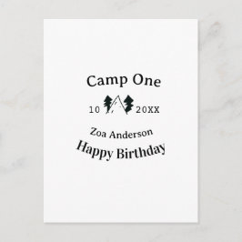 Postal Camp one happy birthday name date campingadventure