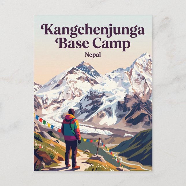 Postal Campamento Base Kangchenjunga Nepal (Anverso)