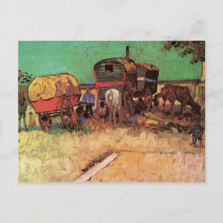 Postal Campamento de gitanos con caravanas por van Gogh