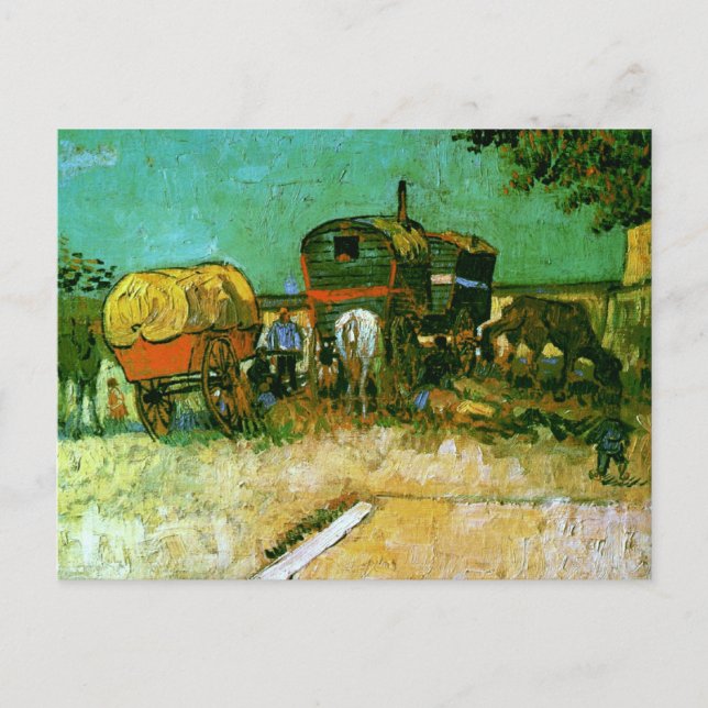Postal Campamento de gitanos Van Gogh Bella Artes (Anverso)