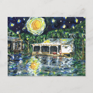 Postal Campamento del Río Nocturno de Starry