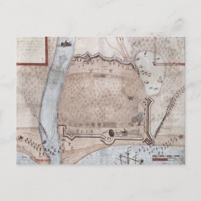 Postal Campamento Fortificado, Puerto Rico (Anverso)