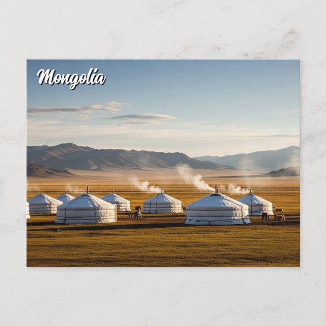 Postal Campamento Ger Mongolia Viaje en Yurt (Anverso)
