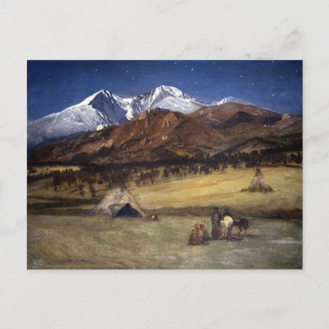 Postal Campamento indio Albert Bierstadt (Anverso)