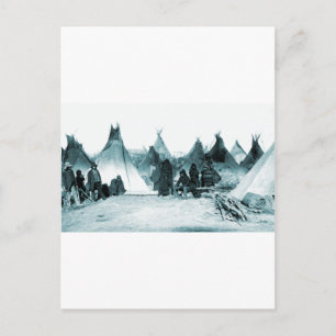 Postal Campamento Indio Americano Nativo Década de 1890