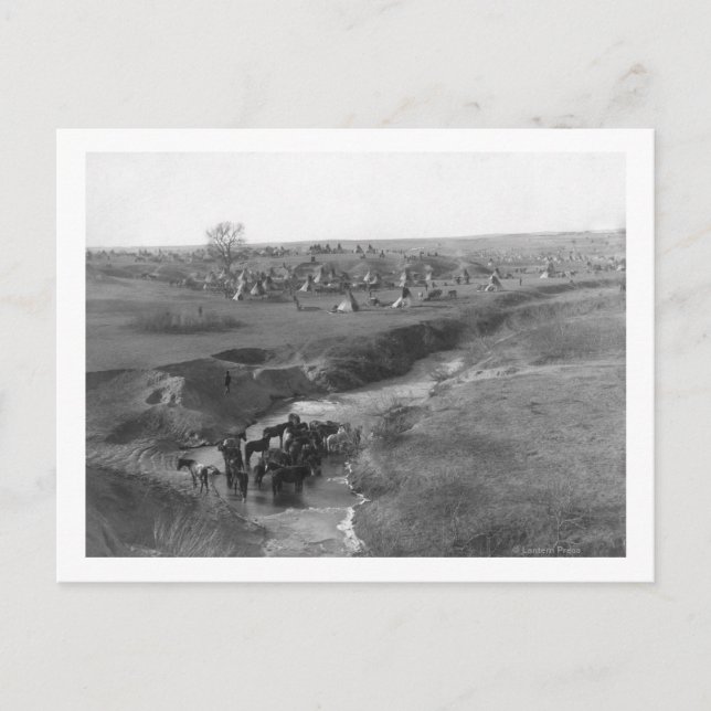 Postal Campamento Indio Lakota en White Clay (Anverso)