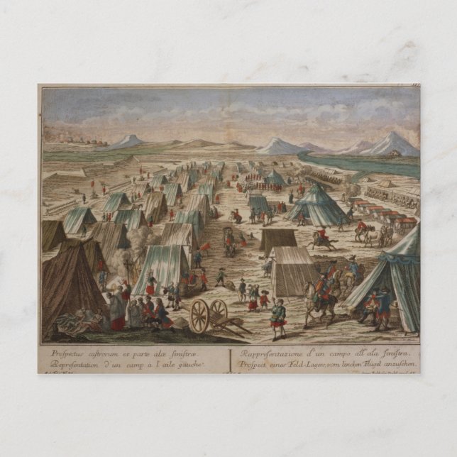 Postal Campamento militar, c.1780 (Anverso)