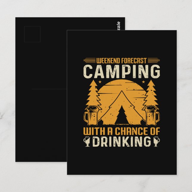 Postal Campamento y bebida (Anverso / Reverso)