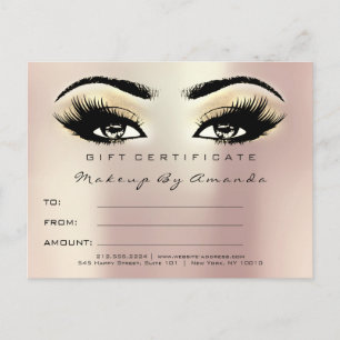 Postal Campaña de maquillaje de extensión de certificado 