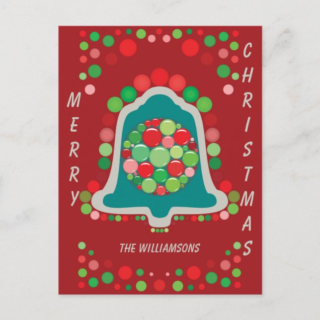 Postal Campana de Navidad/Fiestas personalizable y editab (Anverso)