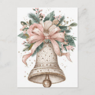 Postal Campana de Navidad Pastel festiva y elegante