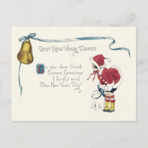 Postal Campana de Perro de Niña