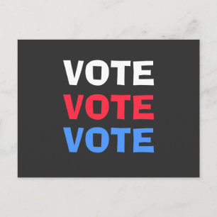 Postal Campaña electoral del voto político azul rojo