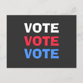 Postal Campaña electoral del voto político azul rojo