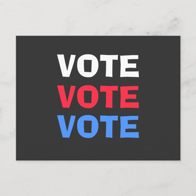Postal Campaña electoral del voto político azul rojo (Anverso)