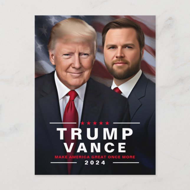 Postal Campaña presidencial de Trump Vance 2024 (Anverso)