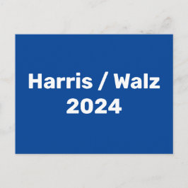 Postal Campaña Presidencial Harris/Walz 2024
