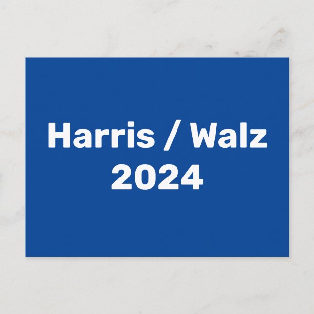 Postal Campaña Presidencial Harris/Walz 2024 (Anverso)