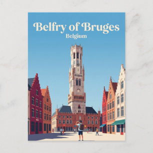 Postal Campanario de Brujas Bélgica