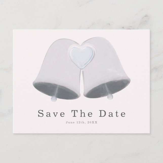 Postal Campanas de boda y compromiso del corazón para gua (Anverso)