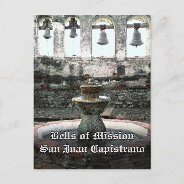 Postal Campanas de la Misión San Juan Capistrano (Anverso)