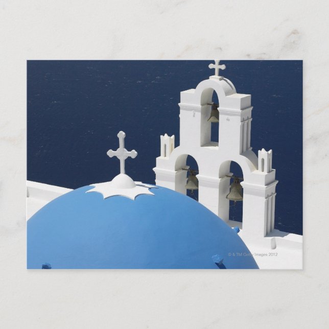 Postal Campanas y cruces de iglesia por cúpula en Grecia (Anverso)