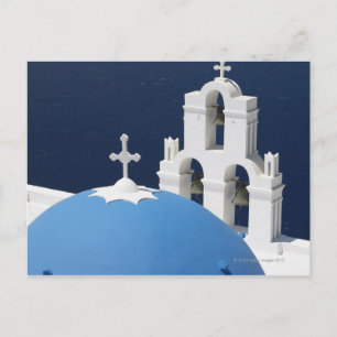 Postal Campanas y cruces de iglesia por cúpula en Grecia